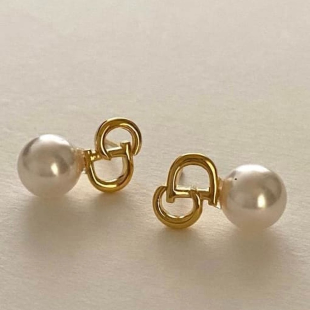 925 Sterling Silver Pearl Geometric Vintage Drop - Picture 3 of 4